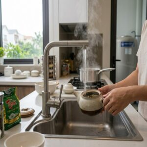 Có nên uống trực tiếp hoặc dùng nước nóng từ bồn Heat Pump để nấu ăn/pha trà không