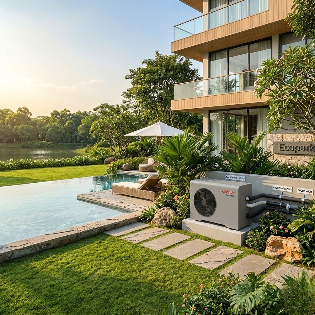 Heat pump atlantic cho bể bơi gia đình/villa: Nên chọn Aeromax model nào để vừa tiết kiệm điện vừa bền mùa đông miền bắc?