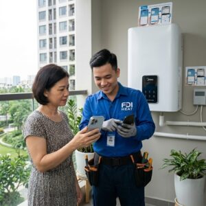 Làm sao để ra lệnh bằng giọng nói tiếng Việt cho Siri điều khiển máy nước nóng Midea 300L All-in-one?